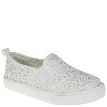 Koala Kids Girls White Macrame Flower Slide On Shoes