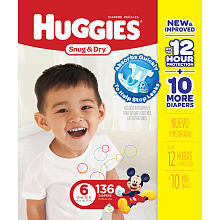 Huggies Snug & Dry Value Box Size 6 - 136 Count