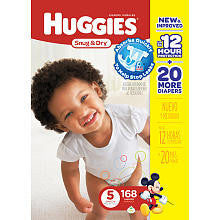 Huggies Snug & Dry Value Box Size 5 - 168 Count