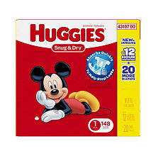 Huggies Snug & Dry Super Pack Size 1 - 148 Count