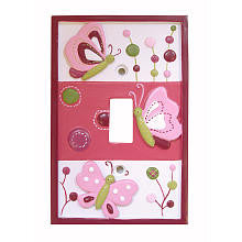 Lambs & Ivy Raspberry Swirl Switchplate Cover