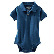 Oshkosh Boys Dark Blue Short Sleeve Polo Bodysuit