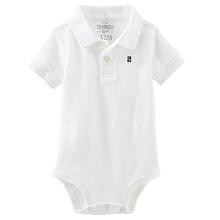 Oshkosh Boys White Short Sleeve Polo Bodysuit