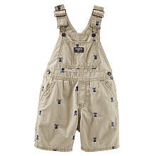 Oshkosh Boys Khaki Skull and Crossbones Schiffli Shortall