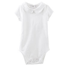 Oshkosh Girls White Short Sleeve Peter Pan Collar Bodysuit