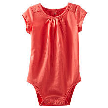 Oshkosh Girls Pink Short Sleeve Bodysuit with Shoulder Detail