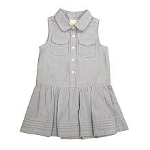 Koala Kids Girls Denim Contrast Chambray Dress- Toddler