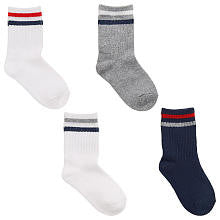 Koala Kids Boys' 4 Pack Gray/White Crew Socks