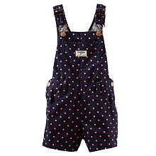 Oshkosh Girls Navy/Pink Polka Dot Shortall