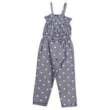 Koala Kids Girls Denim Polka Dot Chambray Jumper- Toddler