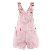 Oshkosh Girls Light Pink Hickory Stripe Shortall