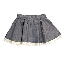 Koala Kids Girls Denim Chambray Circle Skirt with Eyelet Trim- Toddler