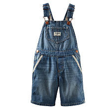 Oshkosh Girls Light Wash Denim Shortall