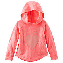 Oshkosh Girls Coral Heart Graphic Hoodie- Toddler