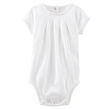 Oshkosh Girls White Short Sleeve Bodysuit with Lace Trim