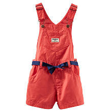 Oshkosh Girls Coral Shortall with String Belt