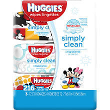 Huggies Simply Clean Wipes - 216 Count