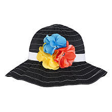 Koala Baby Girls' Black Flower Applique Hat