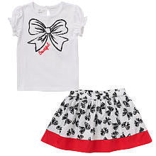 Koala Kids Girls' 2 Piece Graphic Short Sleeve Top and Printed Skirt Playwear Set - Toddler