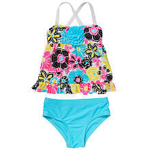 Koala Kids Girls' 2 Piece Printed Empire Waist Tankini Swimsuit - Toddler