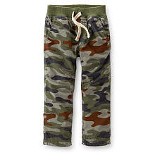 Carter's Boys Olive Camouflage Woven Drawstring Pant - Toddler