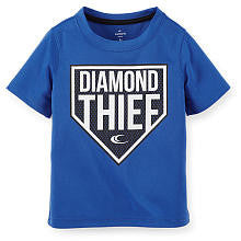 Carter's Boys Blue "Diamond Thief" Screen Print Short Sleeve T Shirt - Toddler