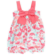 Koala Baby Girls' Pink/Blue Printed Sunsuit with Bow