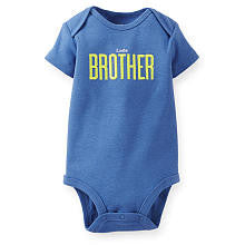 Carter's Boys Blue "Little Brother" Short Sleeve Bodysuit