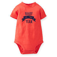 Carter's Boys Red "Baby of the Year" Short Sleeve Bodysuit