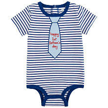 Koala Kids Boys' White/Navy Father's Day Tie Short Sleeve Bodysuit