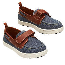 Koala Kids Boys' Navy/Brown Hard Sole Boat Shoes