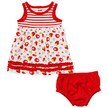 Koala Baby Girls' 2 Piece Mixed Print Ruffled Tank Dress and Diaper Cover Set