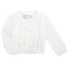 Koala Baby Girls' White Flower Perforated Cardigan