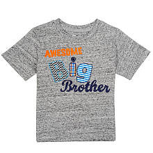 Koala Kids Boys' Heathered Gray Big Brother Short Sleeve Shirt - Toddler