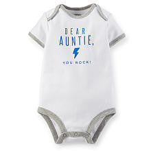 Carter's Boys White "Dear Auntie, You Rock!" Short Sleeve Bodysuit