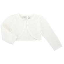 Koala Baby Girls' White Scalloped Hem Cropped Cardigan