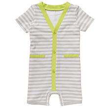 Koala Baby Boys' Gray/Green Striped Romper