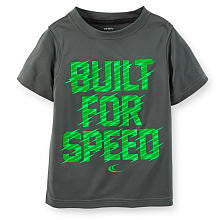 Carter's Boys Grey "Built For Speed" Screen Print Short Sleeve T Shirt - Toddler