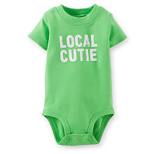 Carter's Boys Green "Local Cutie" Short Sleeve Bodysuit