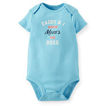 Carter's Boys Light Blue "Daddy & I Agree Mom's The Boss" Short Sleeve Bodysuit