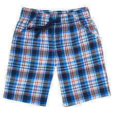 Koala Kids Boys' Blue/Red Plaid Woven Shorts - Toddler