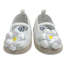 Truly Scrumptious Girls White Eyelet Daisy Applique Soft Sole Espadrille