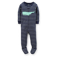 Carter's Girls Blue Whale Printed 1 Piece Cotton Pajama