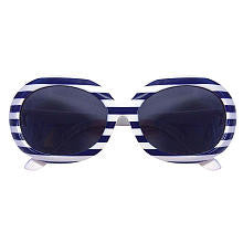 Koala Baby Girls White/Navy Striped Sunglasses