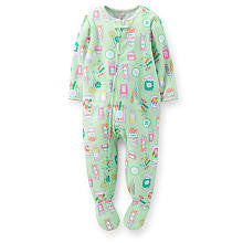 Carter's Girls Pastel Green Candy Printed 1 Piece Poly Pajama