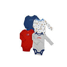 Koala Baby Boys 4 Pack Printed/Embroidered Long Sleeve Bodysuits