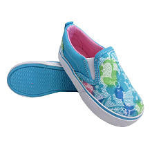 Koala Kids Girls Blue Flower Print Slide On Shoes