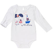 Koala Baby Girls' White Sail Away Graphic Long Sleeve Bodysuit