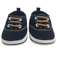 Truly Scrumptious Boys Navy Canvas Lace Up Soft Sole Sneaker