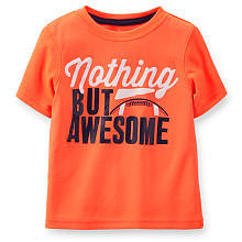 Carter's Boys Orange "Nothing But Awesome" Screen Print Short Sleeve T Shirt - Toddler